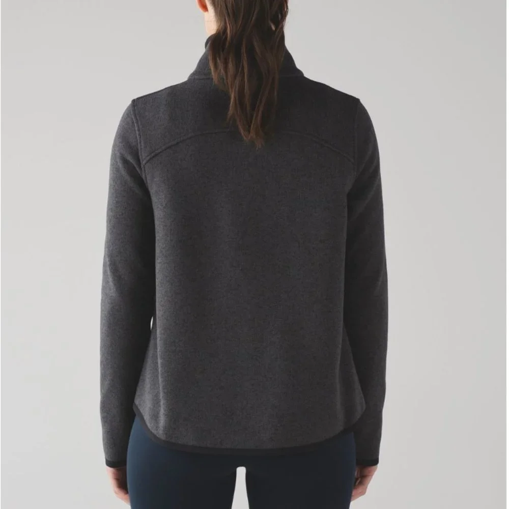 Lululemon Its Fleecing Cold Zip Up Heathered Black/Black 6 - Picture 5 of 16